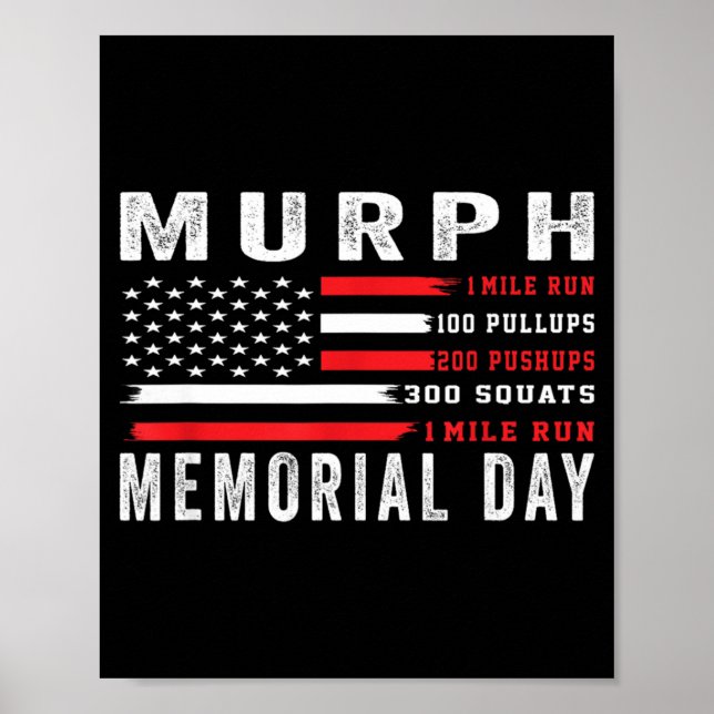 Poster Treino de Memorial Day americano desafio Murph aca (Frente)