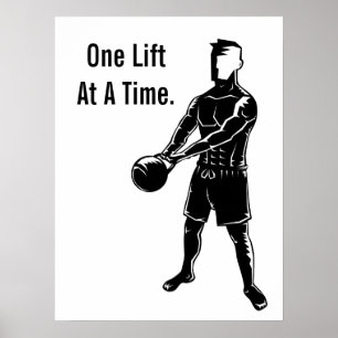 Poster Treino de Pesos Kettlebell Motivação Fitness