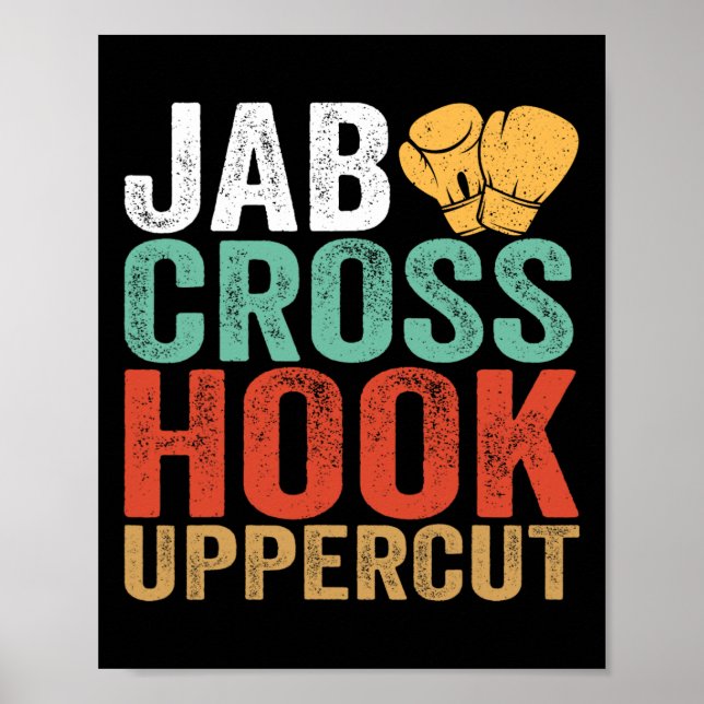 Poster Treino engraçado de boxeador Jab Cross Hook Upperc (Frente)