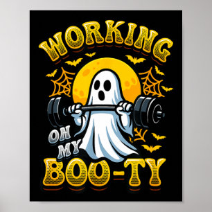 Poster Treino engraçado de Halloween academia fantasma ha