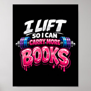 Poster Treino engraçado de leitura levante posso carregar
