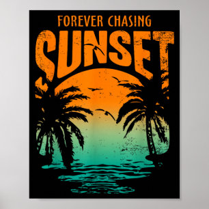 Poster Treino Perseguindo o Pôr do Sol Verão Casual