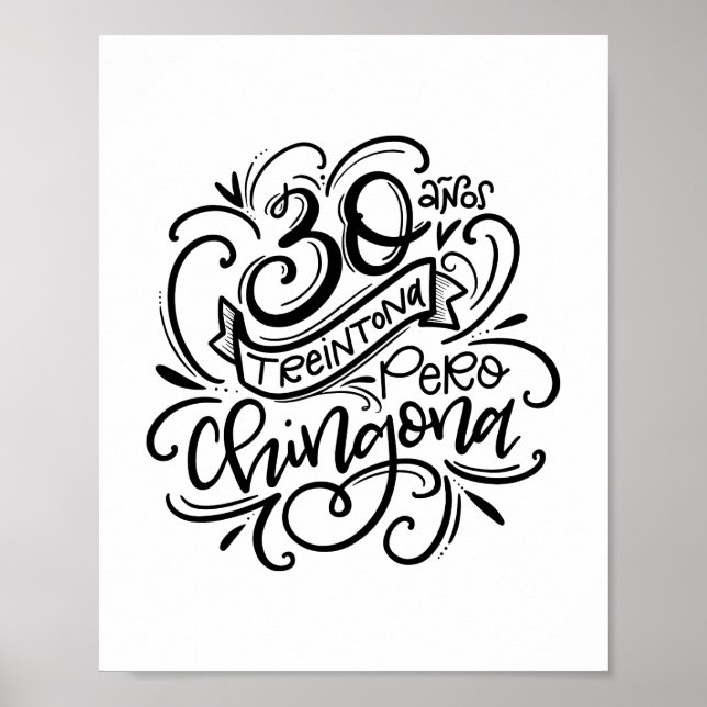 Pôster Treintona Pero Chingona (Frente)
