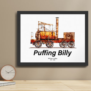 Poster Trem a vapor Puffing Billy Locomotiva Inglesa