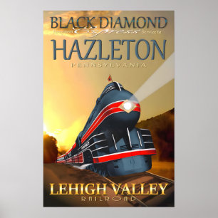 Poster Trem Black Diamond Express Hazleton Pennsylvania