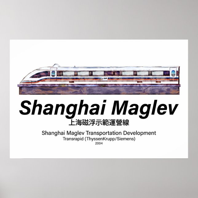 Poster Trem de Alta Velocidade Shanghai Maglev SMT Transr (Frente)