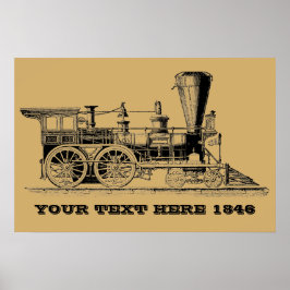 Poster Trem de Locomotiva a Vapor da Era Vitoriana