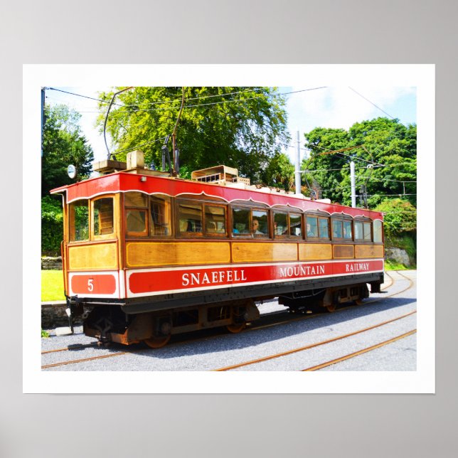Pôster trem de montanha Snaefell (Frente)