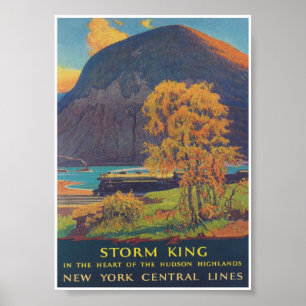 Poster Trem de Nova Iorque, Viagens vintage das Terras Al