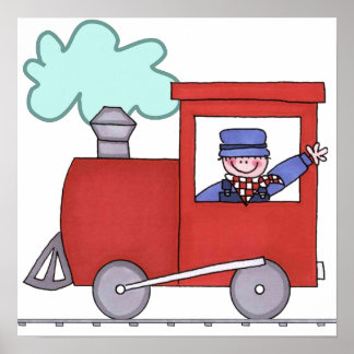 Poster Trem de pintura em tela