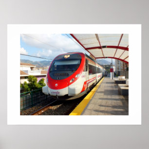 Poster Trem de Renfe na estação do Los Boliches, Costa