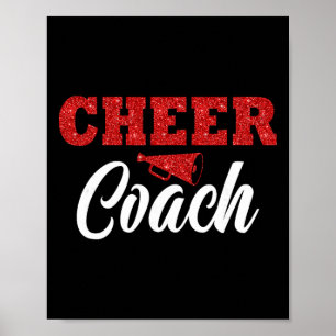 Poster Trem de Torcida Megafone Treinador de Cheerleading