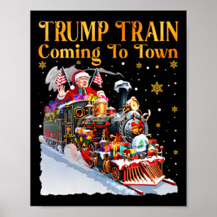 Poster Trem do Trump Chegando à Cidade Natal Funny Christ