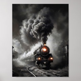 Poster Trem fantasma em uma noite escura e tempestuosa
