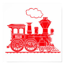 Trem gráfico vermelho arte personalizada para berç