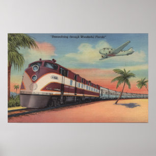 Pôster Trem que aerodinamiza através de Florida