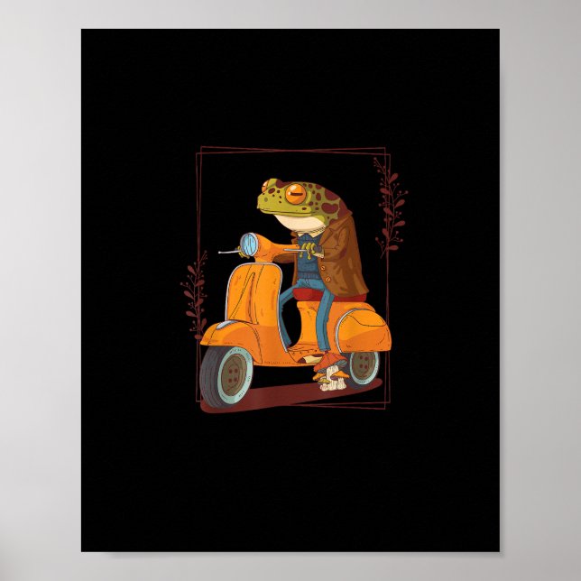 Poster Trem Scooter Cogumelo Goblincore Academia (Frente)