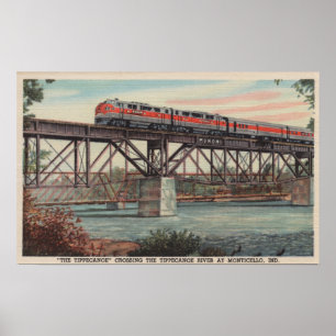 Pôster Trem- Tippecanoe/rio de cruzamento de Tippecanoe
