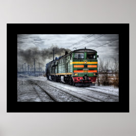 Poster Trem Vapor Ferrovia Motor Steampunk Destino