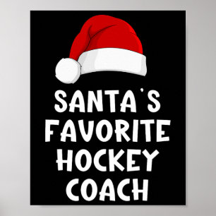 Poster Trena do Papai Noel do Natal Treinador de Hockey F