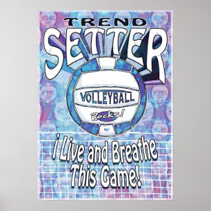 Poster Trend Setter Voleibol Azul
