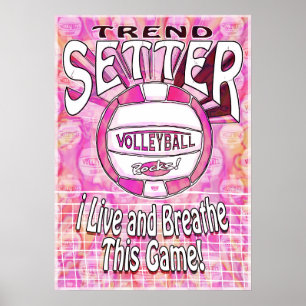 Poster Trend Setter Voleibol Rosa