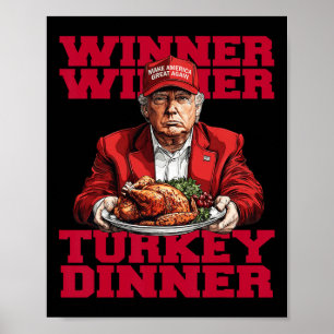Poster Trending Humor Trump Vencedor da Turquia Dinnerth