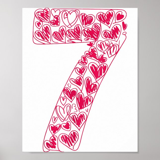 Poster Trendy 6 7 Viral Sketch Heart 67 Cute Valentine Ma (Frente)