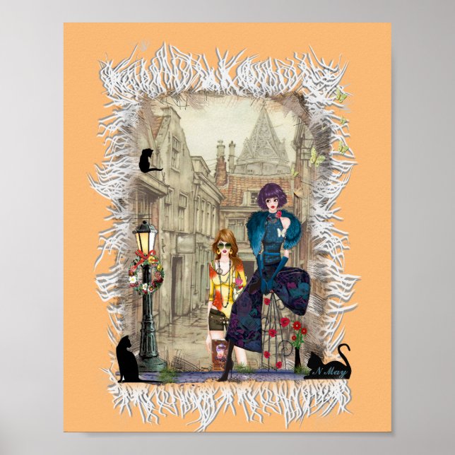 Poster Trendy Anton Pieck, rua veste T-Shirt (Frente)