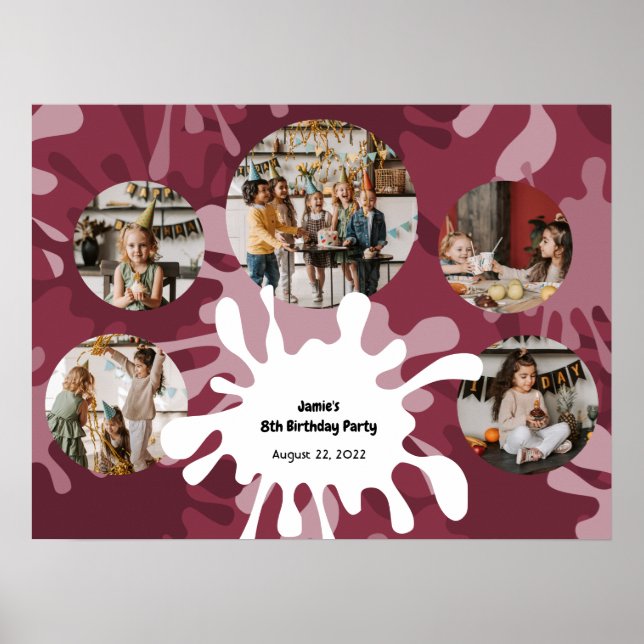 Poster Trendy Art Birthday 5 Fotos Collage Modelo (Frente)