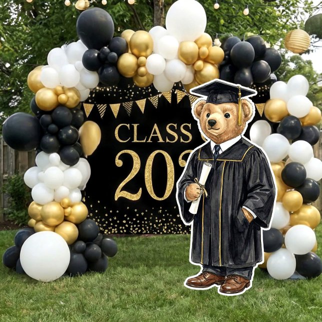 Poster Trendy Bear Printable Graduation Party Decor (Criador carregado)