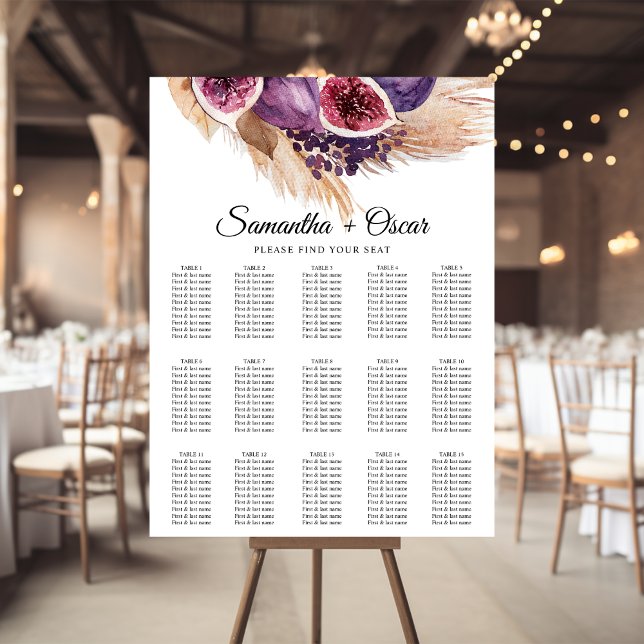 Poster Trendy Beauty Figos Roxos & Pampas (Criador carregado)