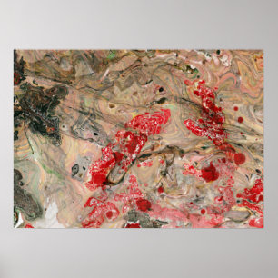 Poster Trendy Black Red Brown Green Modern Abstrato Art