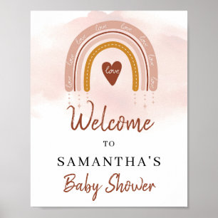 Poster Trendy Boho Dusty Rust Rainbow Bem-vindo
