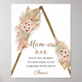 Poster Trendy Boho Seco Palm Pampas Grass Bar Momosa