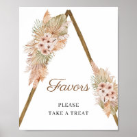 Trendy Boho Seco Palm Pampas Grass Favor Sinal