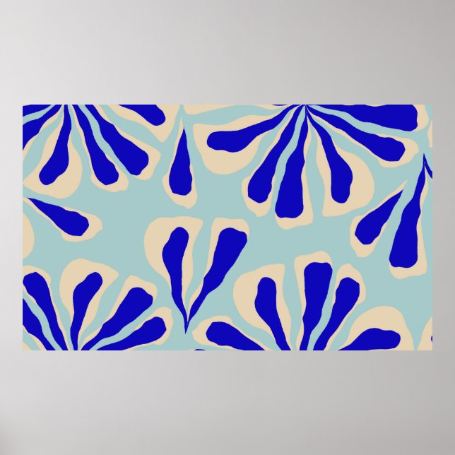 Poster Trendy contemporânea padrão floral sem costura. (Frente)