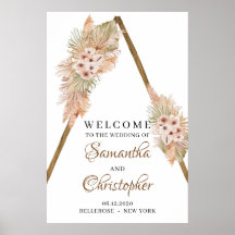 Trendy Dried Palm Pampas Grass Arch Bem-vindo