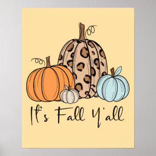 Poster Trendy Fall Pumpkin   "É Queda Y'all" Cotação