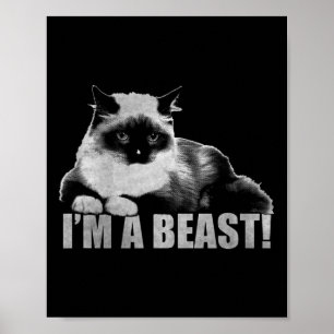 Poster Trendy Graphic Cat Stamp Sou um Beast