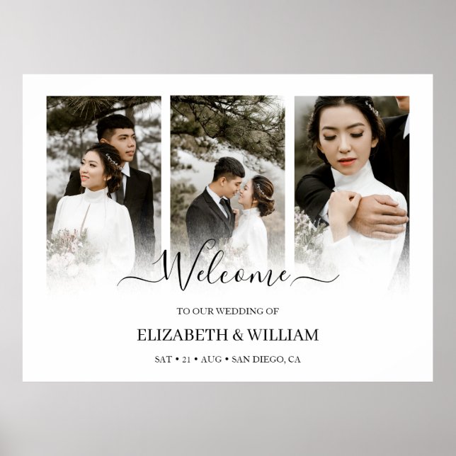 Poster Trendy Modern 3 Foto Collage - Sinal de Boas-vinda (Frente)