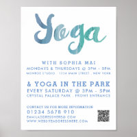 Trendy Modern Blue Yoga - Publicidade Classe