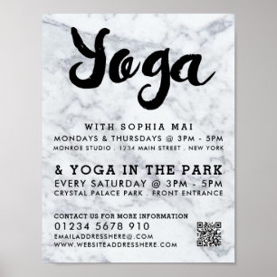 Poster Trendy Modern Marble Yoga - Publicidade Classe