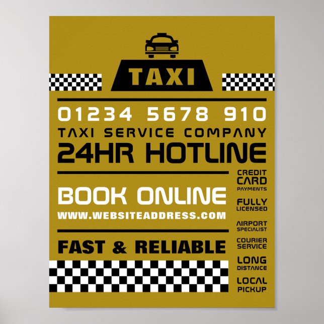 Poster Trendy & Modern, Taxi Cab Firme Advertising (Frente)