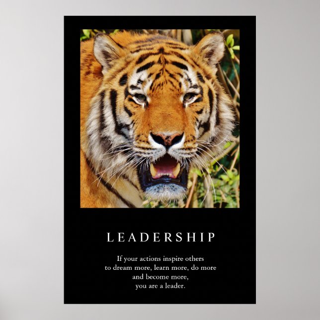 Pôster Trendy Motivational Leadership Tiger (Frente)