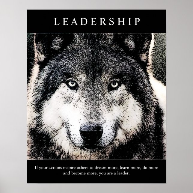 Poster Trendy Motivational Leadership Wolf Eyes (Frente)