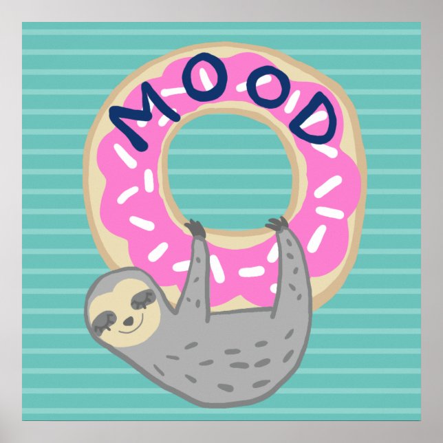 Poster Trendy Sloth & Iced Rosquinha MOOD (Frente)