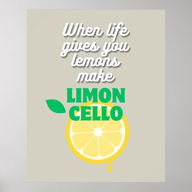 Poster Trendy Taupe - Bar italiano Lemon Limoncello Kitch (Frente)
