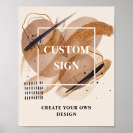 Poster Trendy Terracotta rosa dourado - Sinal personaliza