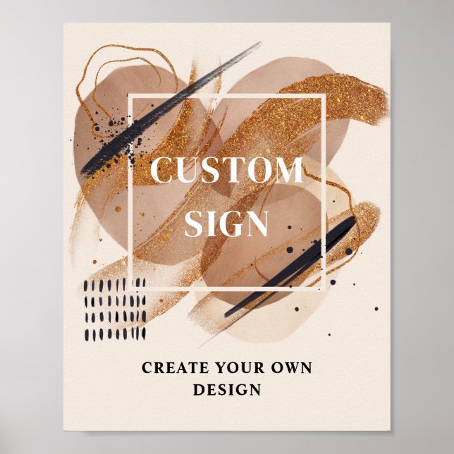 Poster Trendy Terracotta rosa dourado - Sinal personaliza (Frente)